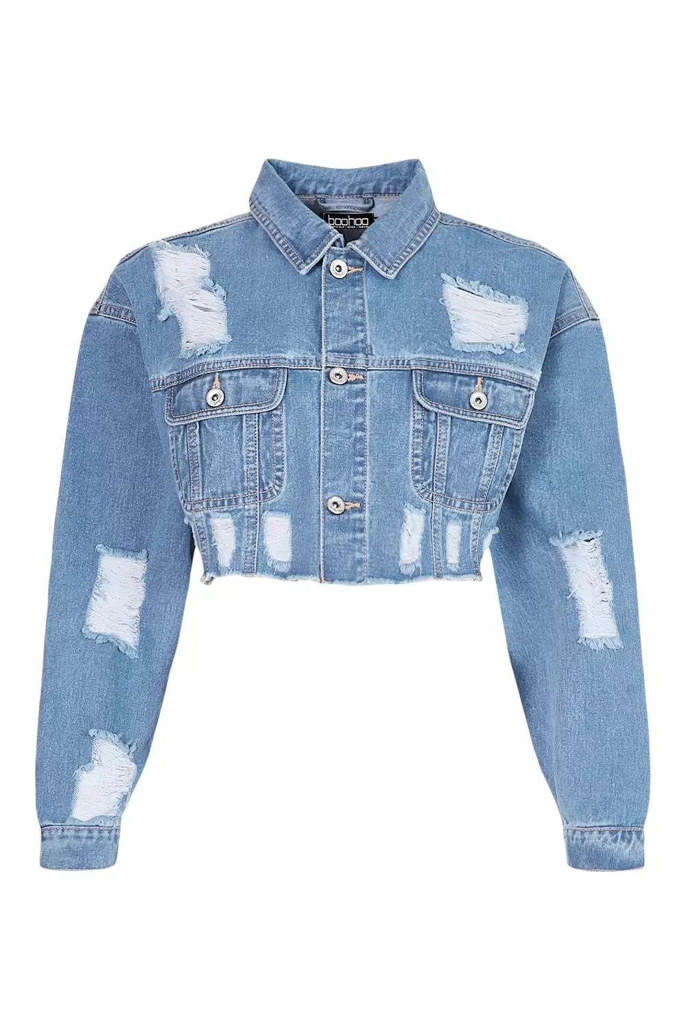 Extreme cropped denim on sale jacket